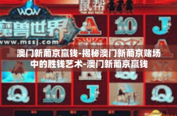 澳门新葡京赢钱-揭秘澳门新葡京赌场中的胜钱艺术-澳门新葡京赢钱