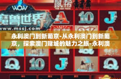 永利澳门到新葡京-从永利澳门到新葡京，探索澳门赌城的魅力之旅-永利澳门到新葡京