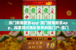 澳门新葡新京app-澳门新葡新京app，探索现代博彩世界的新门户-澳门新葡新京app