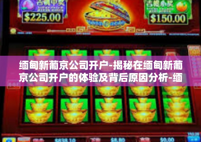缅甸新葡京公司开户-揭秘在缅甸新葡京公司开户的体验及背后原因分析-缅甸新葡京公司开户