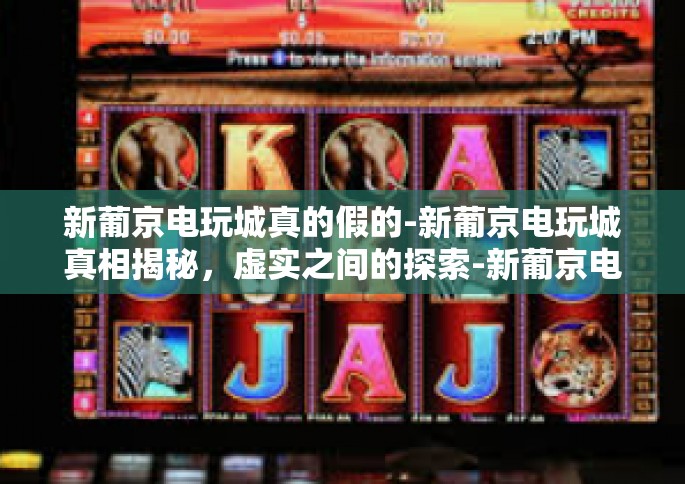 新葡京电玩城真的假的-新葡京电玩城真相揭秘，虚实之间的探索-新葡京电玩城真的假的