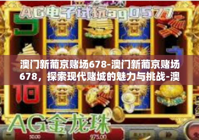 澳门新葡京赌场678-澳门新葡京赌场678，探索现代赌城的魅力与挑战-澳门新葡京赌场678